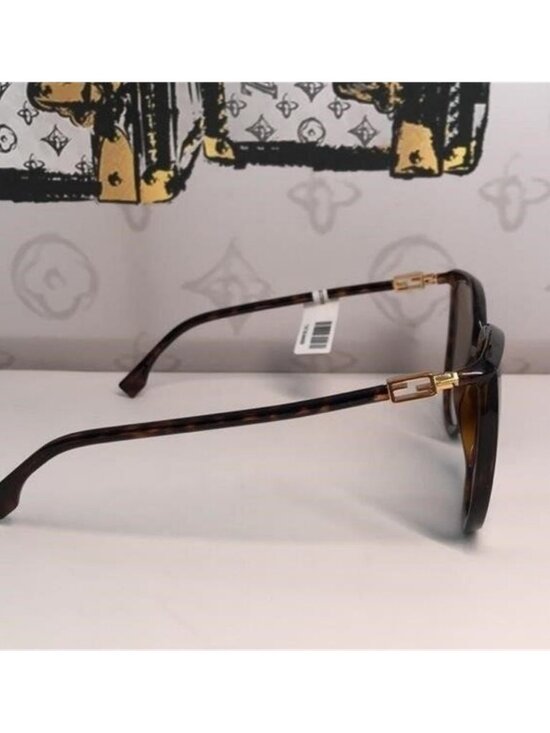 FF0432/G/S 086 QR Havana/Brown Gradient Fendi FF0432/G/S 086QR Round Sunglasses – Havana / Brown Gradient – 59mm